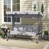 Outsunny Outdoor Patio Swing Chair With Adjustable Canopy And Two Pillows