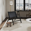 Maintenon Industry Chic Wood Vegan Leather Accent Chair in Black - Set of 2 | Fauteuil d’appoint Maintenon Industry Chic en bois et cuir vegetalien noir – Lot de 2
