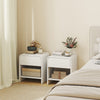 HOMCOM Nightstand Set of 2, Bedside Table with Rounded Corners, White
