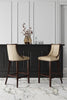Fifth Avenue Traditional Wood Upholstered Counter Stool in Cream - Set of 3 | Tabouret de comptoir traditionnel en bois avec assise rembourree creme Fifth Avenue - Lot de 3
