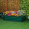 Outsunny 4' X 2' X 1' Raised Garden Bed, Galvanized Steel Planter Box For Vegetables, Flowers, Herbs|Outsunny Parterre De Fleur Rectangulaire Potager De Jardin Jardinieres Bac A Fleurs Panneaux Modulab