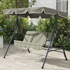 Outsunny 3-seat Patio Swing Chair With Adjustable Canopy Green And Brown|Outsunny Balancoire De Patio 3 Places Avec Auvent Reglable, Vert