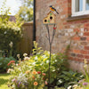 Outsunny Outdoor Bird House with Pole, 57" Metal Birdhouse Decor, Yellow