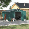 Outsunny 11' X 13' Practical Backyard Garden Storage Tool Shed Double Sliding Door 4 Ventilation Slo|Outsunny 11.2ft X 12.5ft Abri De Jardin Remise Pour Outils Abri A Outils Double Porte Coulissante 4