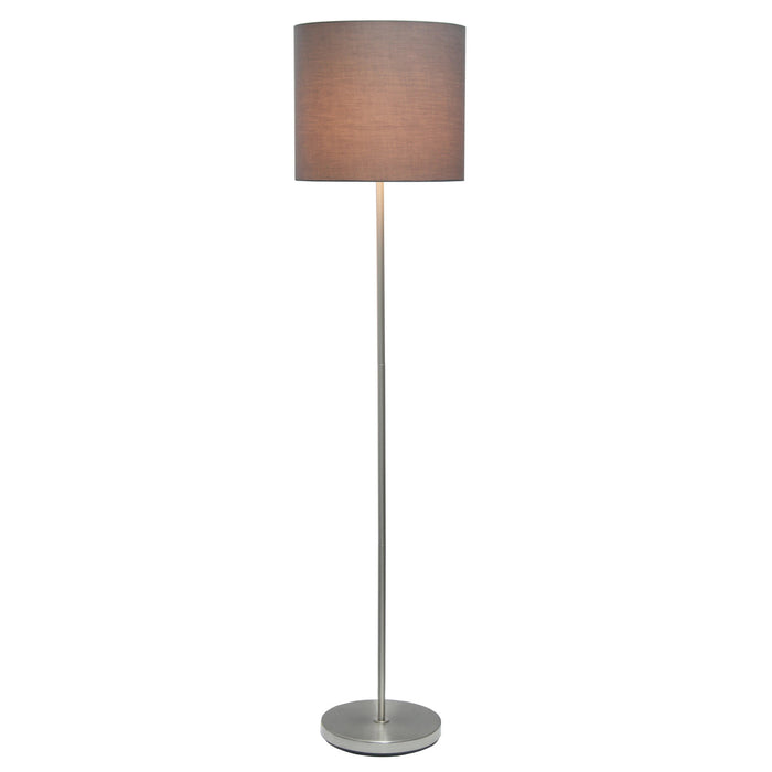 Harlan Contemporary Floor Lamp, Brushed Nickel & Silver, 57\"