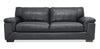 Classico 90\" Genuine Leather Sofa with Wood Legs – Carbon Grey