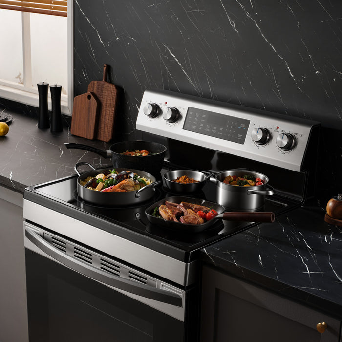 Midea 6.3 Cu. Ft. Freestanding Electric Range with Air Fry – Stainless Steel - MER30A15ASTC