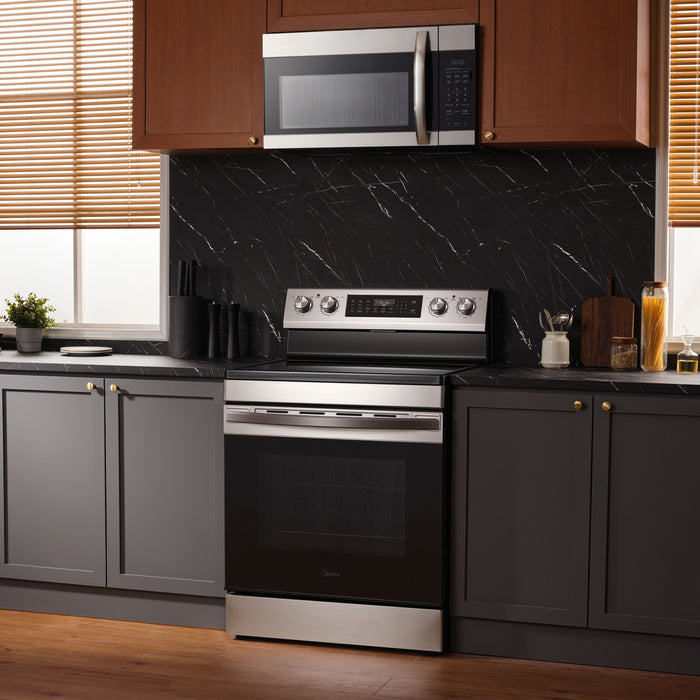 Midea 6.3 Cu. Ft. Freestanding Electric Range with Air Fry – Stainless Steel - MER30A15ASTC