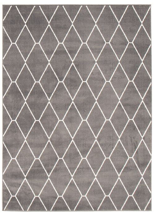 August Dark Grey-White 6'7\" x 9'6\" Area Rug