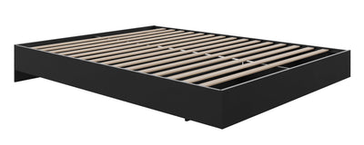 Nordika Queen Platform Bed - Black | Grand lit plateforme Nordika - noir | D08HBGP2