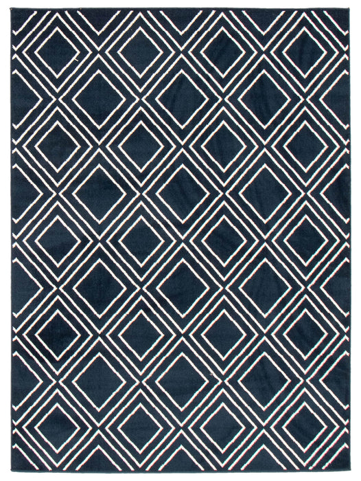 August Geod Navy-White 6'7\" x 9'6\" Area Rug