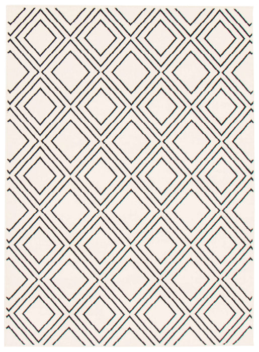 August Geod White-Navy 5'3\" x 7'3\" Area Rug