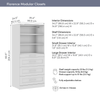Bestar Florence 35" Modular Reach-In/Walk-In Closet System with LED Light and Storage - White|Système de garde-robe et pièce-penderie modulaire Florence de Bestar de 35 po avec éclairage à DEL et rangement - blanc