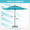 Costway 10 ft 3-tier Vented Patio Umbrella Large Market Table Umbrella Outdoor Sun Shade Turquoise