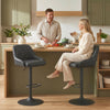 HOMCOM Bar Stools Set of 2 Adjustable Swivel Counter Height Black