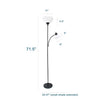 Ardelo Floor Lamp w/ Gooseneck Reading Light, Onyx, 71.5"H | Ardelo Lampadaire avec lampe de lecture a col de cygne, Onyx, 71,5 po H