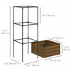 Outsunny Galvanized Raised Garden Bed With 3-tier Trellis Tomato Cage Brown|Outsunny Lit De Jardin Sureleve Galvanise Avec Cage En Treillis, Marron
