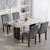 HOMCOM Corduroy Upholstered Dining Chairs Kitchen Chairs Set of 4 Dark Grey