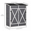 Outsunny 54.75''x29.5''x63'' Garden Storage Shed Asphalt Roof Wooden Timber Double Door Utility Stor|Outsunny 54.75''x29.5''x63'' Abri De Jardin Toit En Asphalte Bois Bois Double Porte Utilitaire Maiso