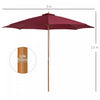 Outsunny 10' X 8.2' Round Patio Umbrella Wine Red