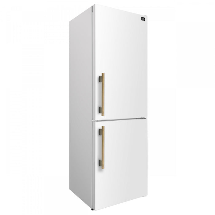 Forno Custodia 24\" Bottom Freezer, 10.3 cu.ft., Right Swing, Total No frost, White - FFFFD1766-24WHT-RS Refrigerator
