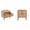 Dumbo Modern 20" Fluted Nightstand in Golden Brown (2-Drawer) | Table de nuit moderne Dumbo 20" a cannelures en brun dore (2 tiroirs)
