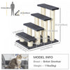 Pawhut 4 Tier Pet Stairs Dog Cat 4 Steps Kitty Scatching Post Cat Scratch Furniture Dark Grey|Pawhut Escalier A 4 Niveaux Pour Animaux De Compagnie Chien Chat 4 Marches Kitty Poteau A Gratter Ch