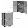 Outsunny Outdoor Storage Cabinet, Wood Garden Shed With 2 Shelves, Grey