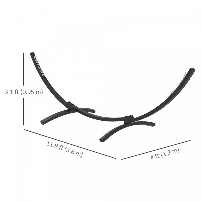Outsunny 12' Hammock Stand with Steel Frame for Camping Picnic Patio Grey