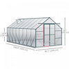 Outsunny Polycarbonate Greenhouse Kit With Vent Rain Gutter Door, Green|Outsunny Serre En Polycarbonate Avec Porte, Gouttiere, Aeration, Vert