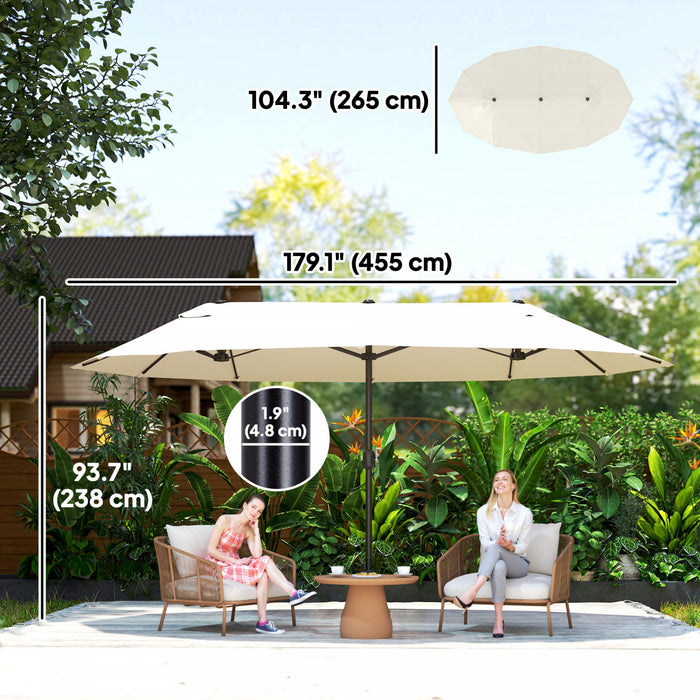 Outsunny 15' Double-sided Umbrella Beige