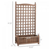 Outsunny Raised Garden Bed With Trellis For Climbing Vines, Wood Garden Planter Box, Free Standing F|Outsunny Jardiniere Avec Treillis Bac A Fleurs Jardiniere Sur Pied Inserts D'irrigation Inclus Bois
