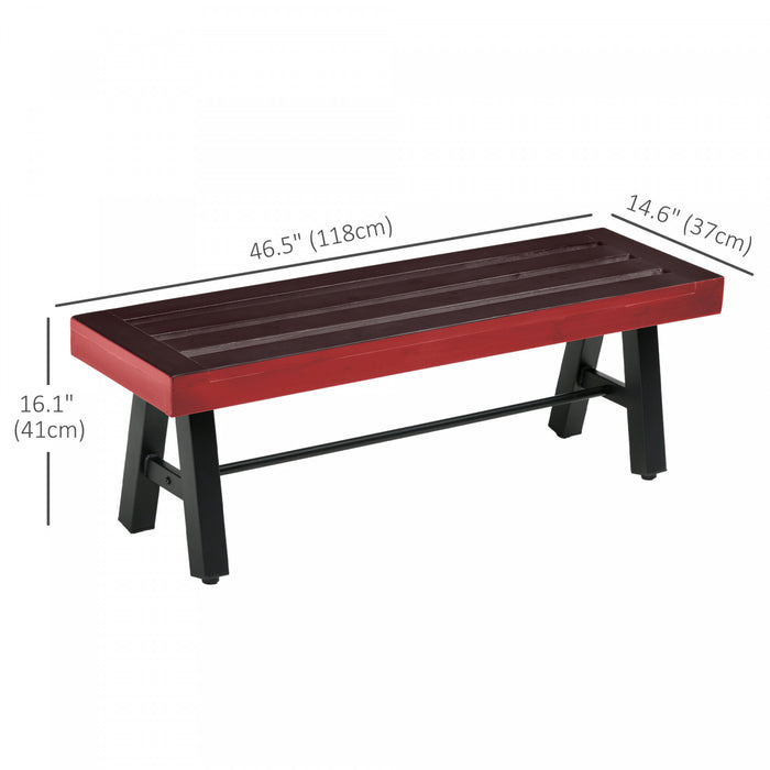 Outsunny Patio Wooden Bench, Outdoor Park Bench With Slatted Seat, Brown