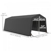 Outsunny 11' X 20' Garage Carport With Ventilation Windows, Dark Grey