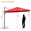 Costway 10x10 ft Patio Offset Cantilever Umbrella Aluminum 360° Rotation Tilt Wine