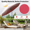 Costway 10 FT Solar Patio Umbrella with 96 LED Lights 35° Adjustable Tilt Vented Top Red