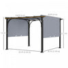 Outsunny 10' X 10' Outdoor Pergola Patio Gazebo Retractable Canopy, Grey|Outsunny 10' X 10' Pergola Exterieure Patio Gazebo Auvent Retractable, Gris