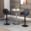 HOMCOM Adjustable Bar Stools Set of 2, Swivel Barstool W/ Footrest Black
