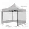 Outsunny 10' X 10' Pop Up Gazebo Canopy Tent With Sides, Height Adjustable|Outsunny Tente A Gazebo Pop-up 10' X 10' Avec Cotes, Hauteur Reglable
