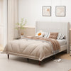 Harper Upholstered Queen Bed Frame with High Headboard, Chenille Fabric - Beige | Cadre de lit Queen Harper rembourre avec tete de lit haute, en tissu chenille, beige