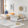 Brady Solid Wood Convertible Full Bunk Bed With Drawers - White Lit Superpose Convertible Brady En Bois Massif, Taille Double, Avec Tiroirs - Blanc