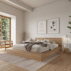 Kanso Low Platform Bed Set King Bed | Kanso Lit a Plateforme Basse avec Tete de Lit