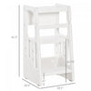 Qaba Toddler Kitchen Helper 2 Step Stool With Adjustable Height Platform And Safety Rail, White|Qaba Marchepied Pour Enfants Avec Plate-forme Debout Reglable Pour Tout-petits - Tour Debout Pour Co