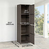 Outsunny Wicker Outdoor Storage Cabinet with Adjustable Shelves, Brown