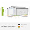 Outsunny 11' X 13' Practical Backyard Garden Storage Tool Shed Double Sliding Door 4 Ventilation Slo|Outsunny 11.2ft X 12.5ft Abri De Jardin Remise Pour Outils Abri A Outils Double Porte Coulissante 4