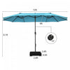 Costway 15FT Double-Sided Twin Patio Umbrella Sun Shade Outdoor Crank Market Turquoise