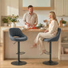 HOMCOM Bar Stools Set of 2 Swivel Adjustable Counter Height Barstools