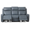 Bellamy 78 in. Leather Match Power Reclining Sofa with Adjustable Headrest and USB - Blue | Sofa inclinable electrique Bellamy de 78 po en cuir assorti avec appuie-tete ajustable et USB - Bleu