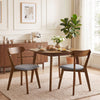 HOMCOM Dining Chairs Set of 2 with Curved Backrest, Grey and Brown