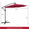 Costway 10 Ft Patio Solar LED Offset Umbrella 40 Lights Crank Cross Base Wine